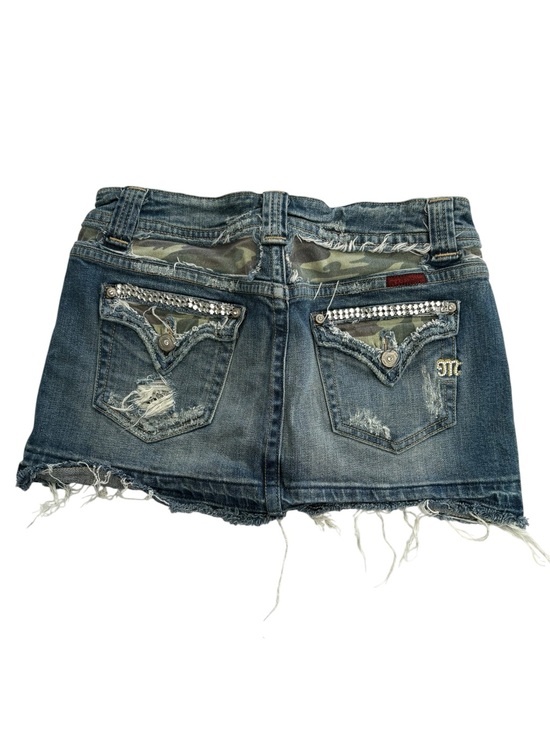 Miss Me Dresses & Skirts - Miss me size medium y2k camo gem Dark Blue Distressed Denim Mini Skirt